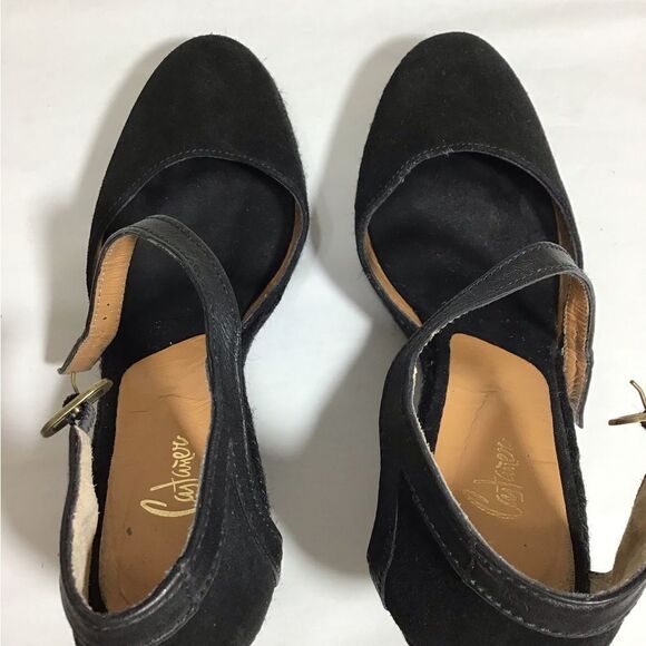 Tuckernuck Castaner Black Suede Espadrilles Jute Wrap Platform Heel Shoe Size 39 - Picture 12 of 15